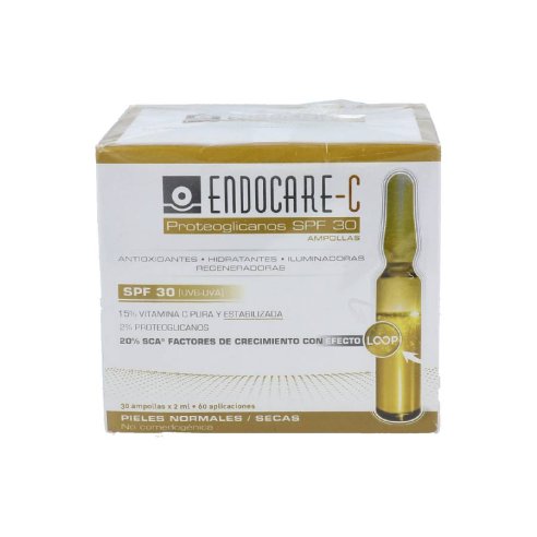 ENDOCARE C PROTEOGLICANOS SPF30 AMPOLLAS ANTIOXIDANTES HIDRATANTES ILUMINADORAS REGENERADORAS 30 AMPOLLAS 2 ml